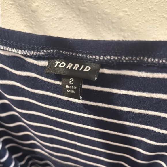 Torrid Striped Navy and White Tee - Picture 2 of 2